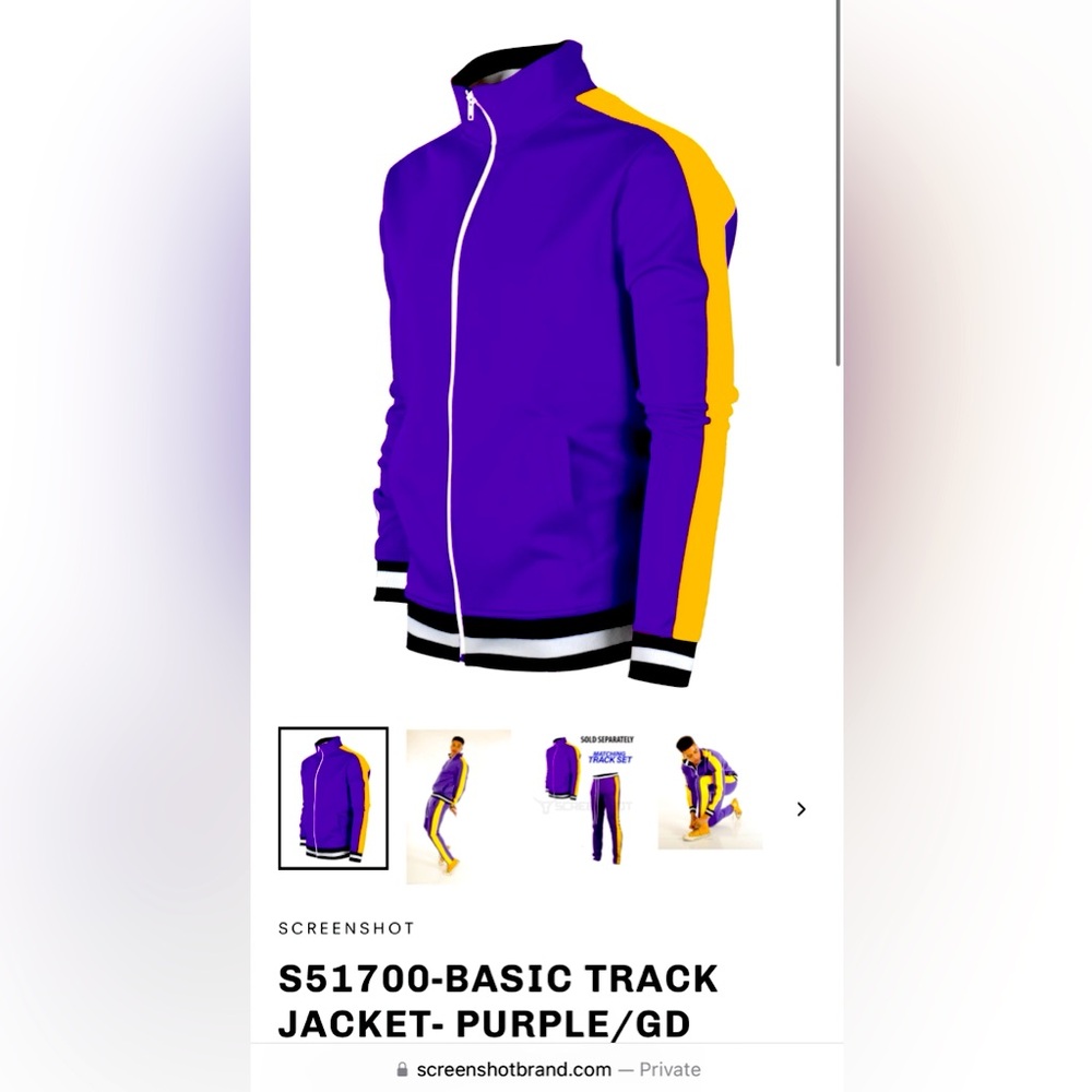 Screenshot Brand mens small jacket- purple & yellow